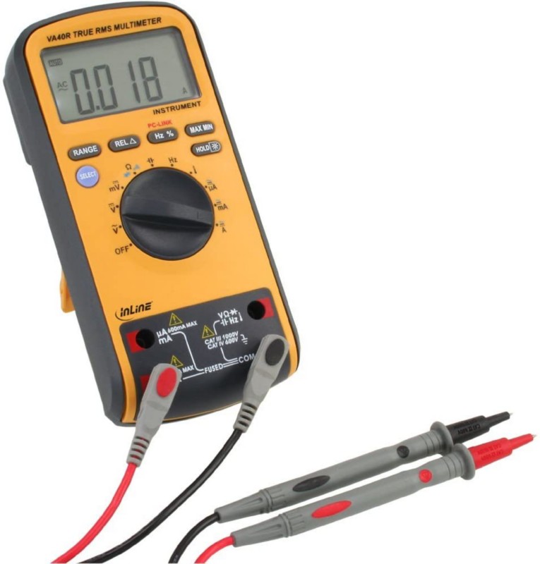 Inline Tragbares Multimeter 43114 Stromversorgung: Batterie Test Typ: Spannung, Strom, Widerstand, Frequenz, Kapazität, ...