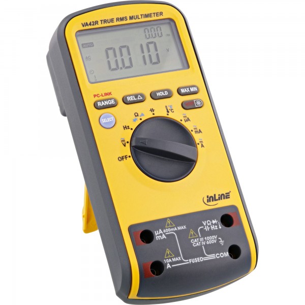 Inline Tragbares Multimeter 43126 Stromversorgung: Batterie Test Typ: Spannung, Strom, Widerstand, Frequenz, Kapazität, ...