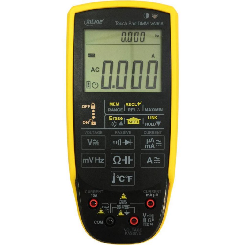 Inline Tragbares Multimeter 43127 Stromversorgung: Batterie Test Typ: Spannung, Strom, Widerstand, Frequenz, Kapazität, ...