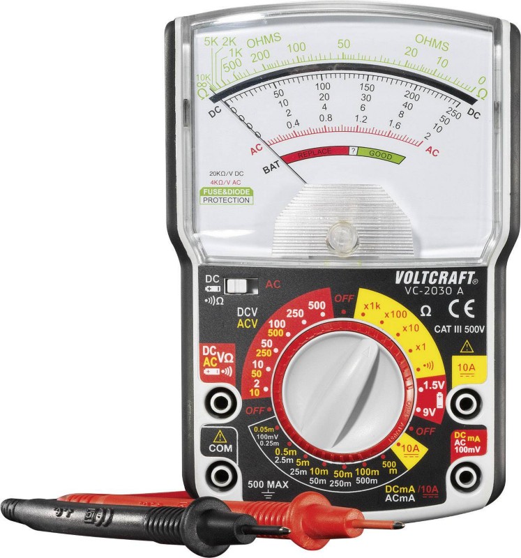 Thumbnail - Voltcraft Tragbares Multimeter VC-2030A Stromversorgung: Batterie Test Typ: Spannung, Strom, Widerstand, Frequenz, Diode...
