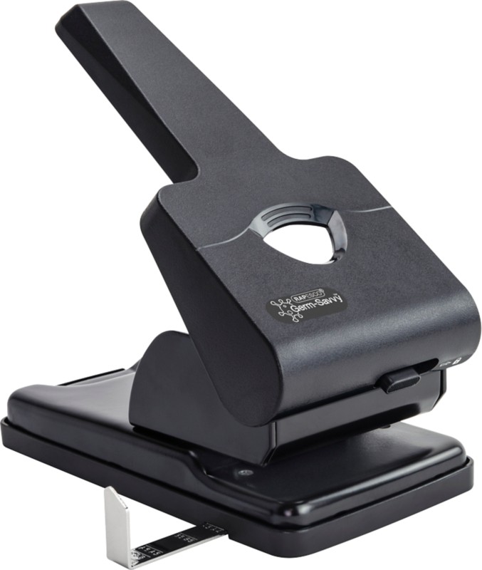 Rapesco 865-P Germ Savvy 2 Hole Punch Metal 63 Sheet Black - 1631 - Image 3