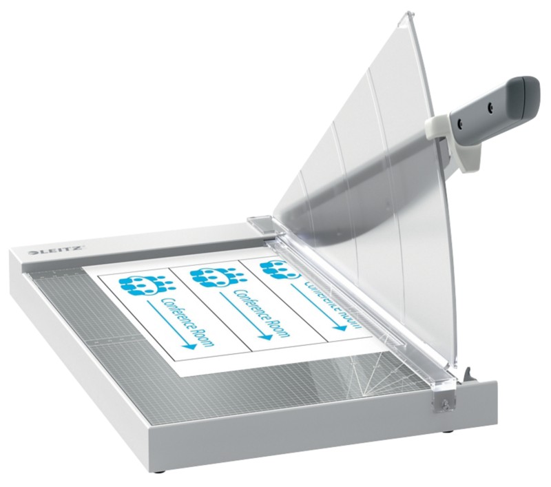 Leitz Precision Office Hebelschneider 9021 A4+ 381 mm Edelstahl-Klinge Premium Glasarbeitsfläche EdgeGlow-Kantenlicht Gr...