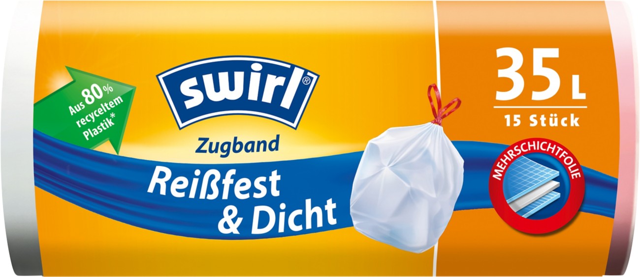 Swirl Müllbeutel Zugband 15 Stück 14 x 6,5 x 6,5 cm