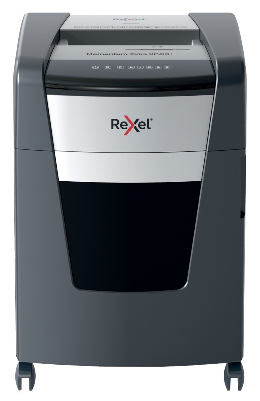 Rexel Momentum Extra XP418+ Aktenvernichter Partikelschnitt Anti-Papierstau-Technologie Sicherheitsstufe P-4 20 Blatt