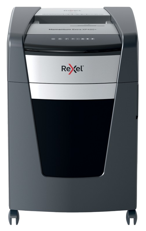 Rexel Momentum Extra XP420+ Aktenvernichter Partikelschnitt Anti-Papierstau-Technologie Sicherheitsstufe P-4 23 Blatt