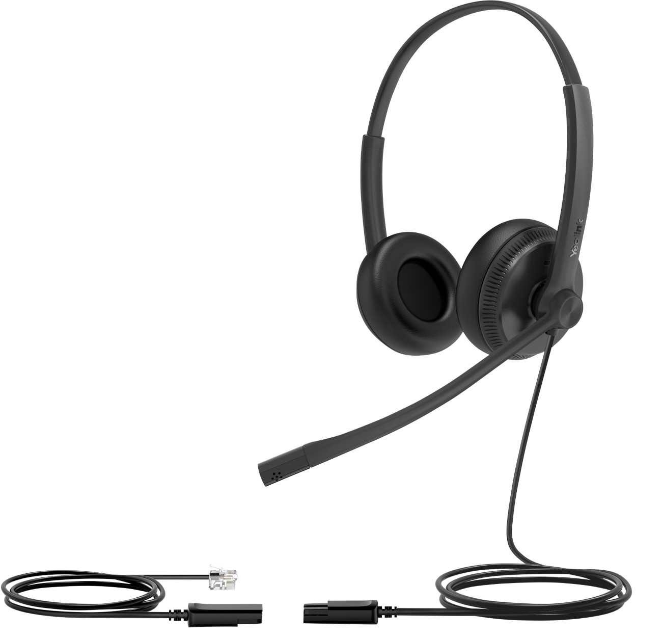 Yealink Dual Wired Headset Over-The-Head Noise Cancelling Microphone Stereo Yhs34 Black
