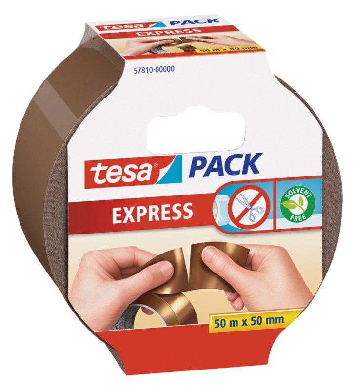 tesa Packband tesapack Express Braun 50 mm (B) x 50 m (L) PP (Polypropylen)