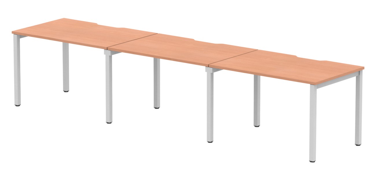 Dynamic Evolve Plus Bench Desk Rectangular Beech H-Frame 3,600 (W) X 800 (D) X 750 (H) Mm Mfc (Melamine Faced Chipboard)