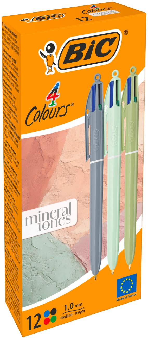Bic 303301 Ballpoint Pen Assorted 0.32 Mm Medium Ballpoint Refillable Pack Of 12