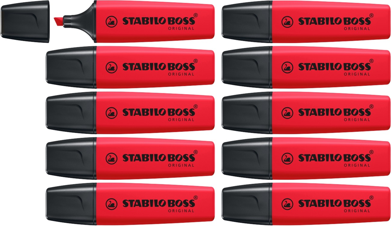 Stabilo Boss Original Highlighter Broad Chisel 35 Mm Pack Of 10