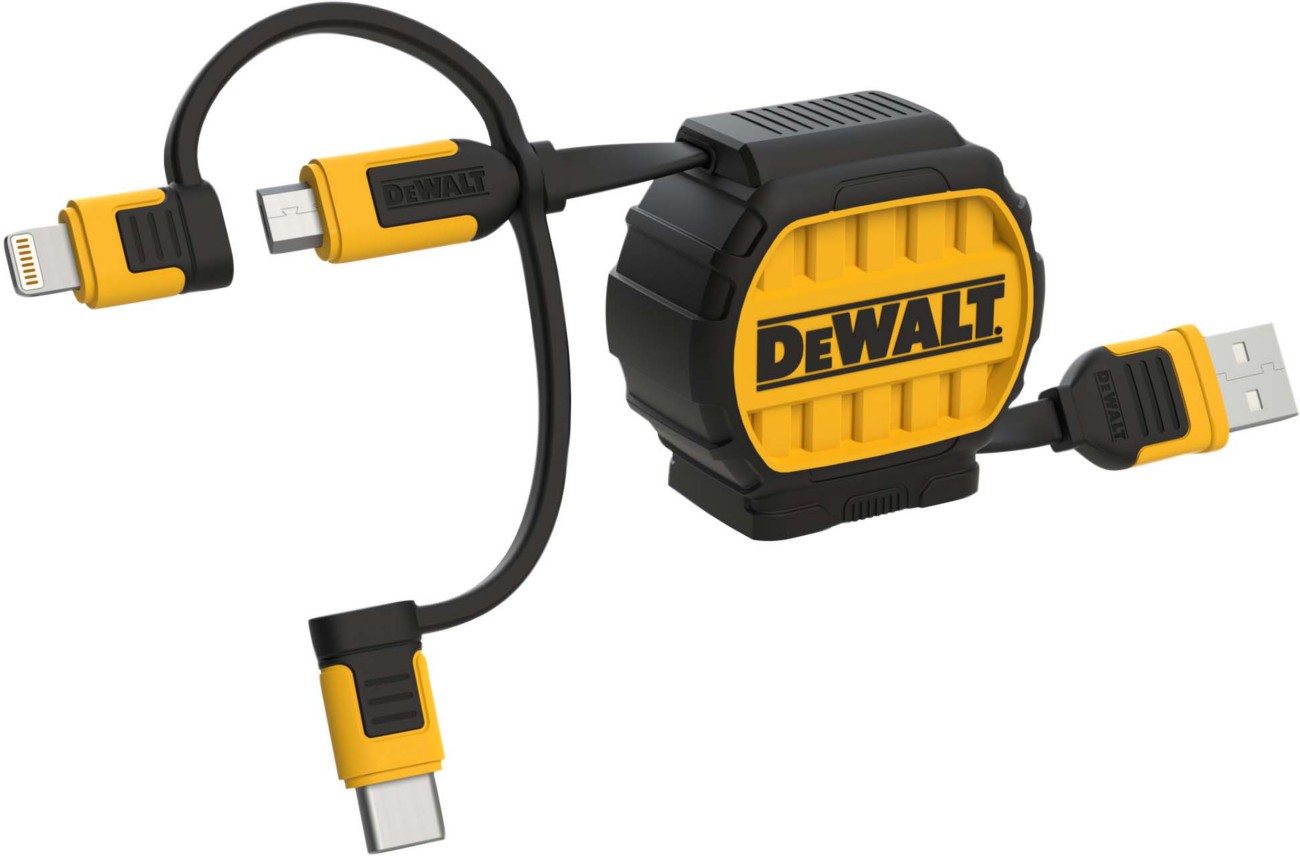 Dewalt Charging Cable Usb A Male Usb-C Male 0.9 M Black, Yellow