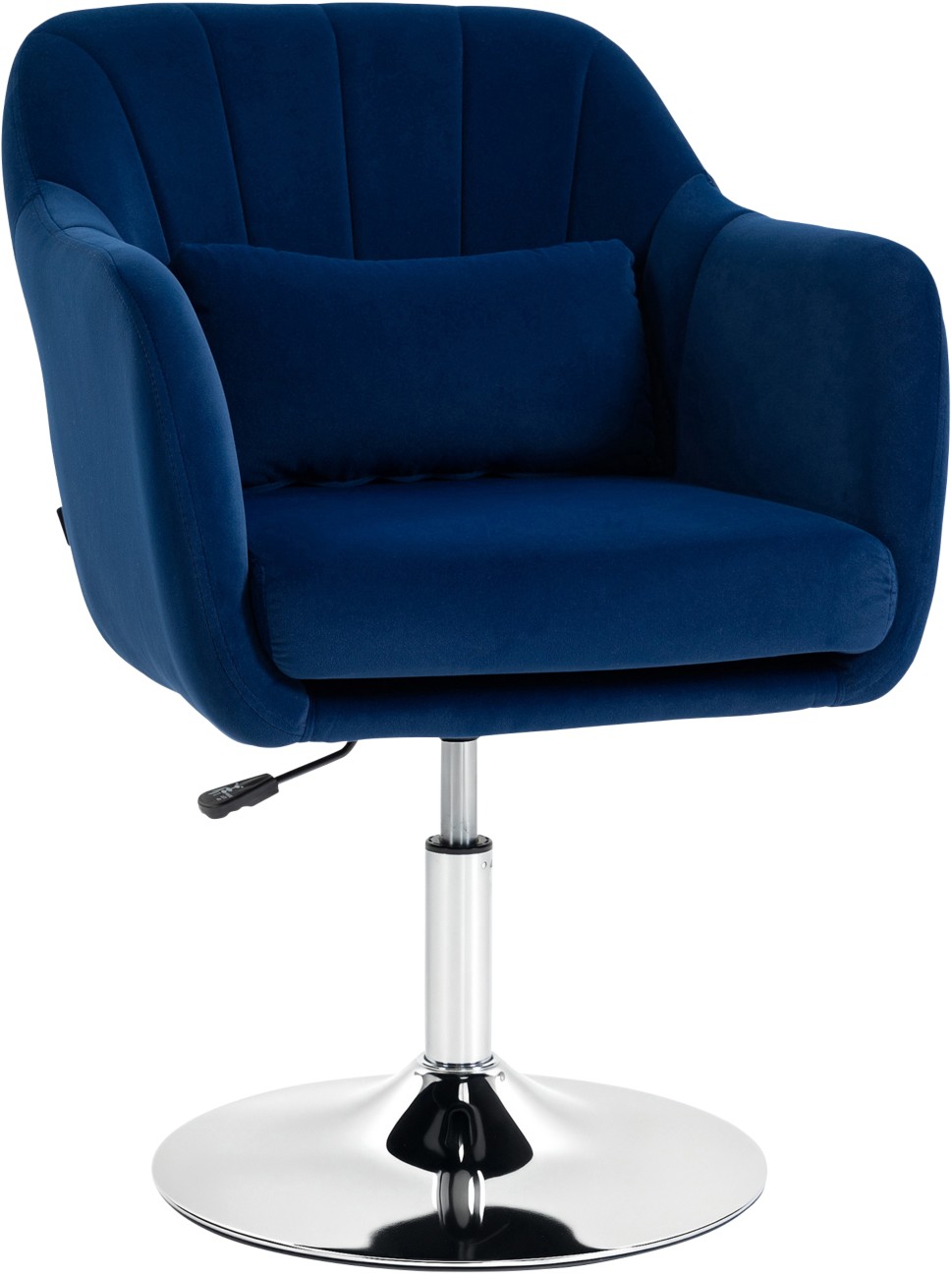 Homcom Unisex Blue Retro Velvet Swivel Accent Tub Chair With Steel Frame Dark - Image 5