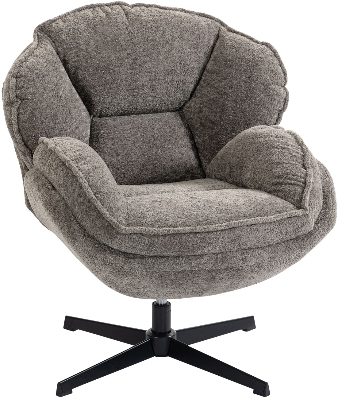 HOMCOM Accent Chair with 360° Swivel for Living Room in Grey | Size: Armchair - Image 4