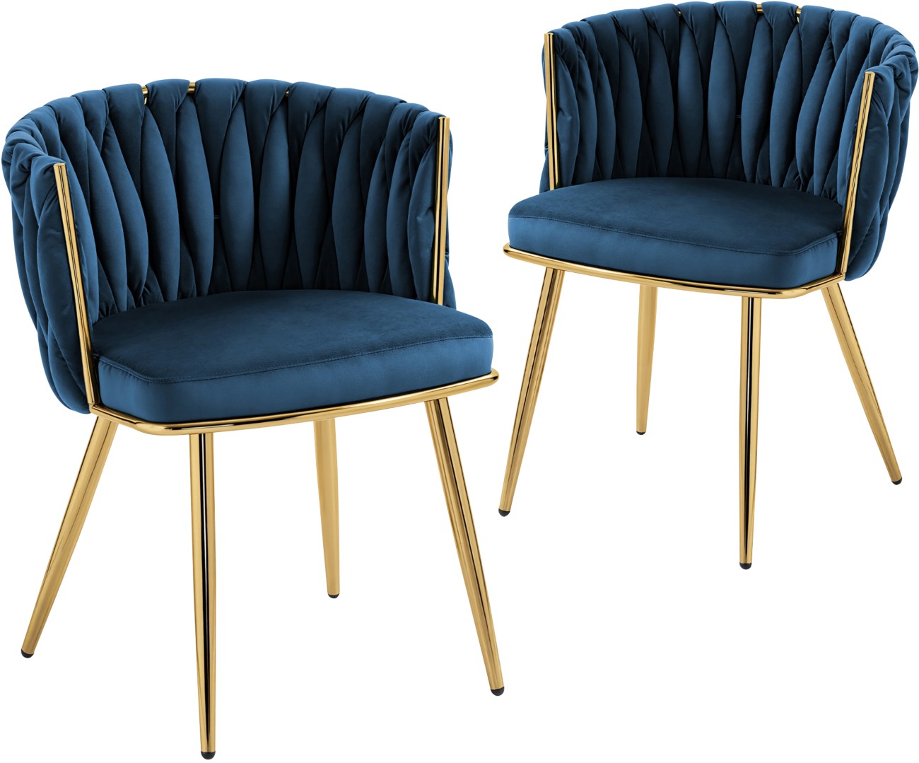 Portland Set Of 2 Dark Blue Upholstered Dining Chair - Image 7