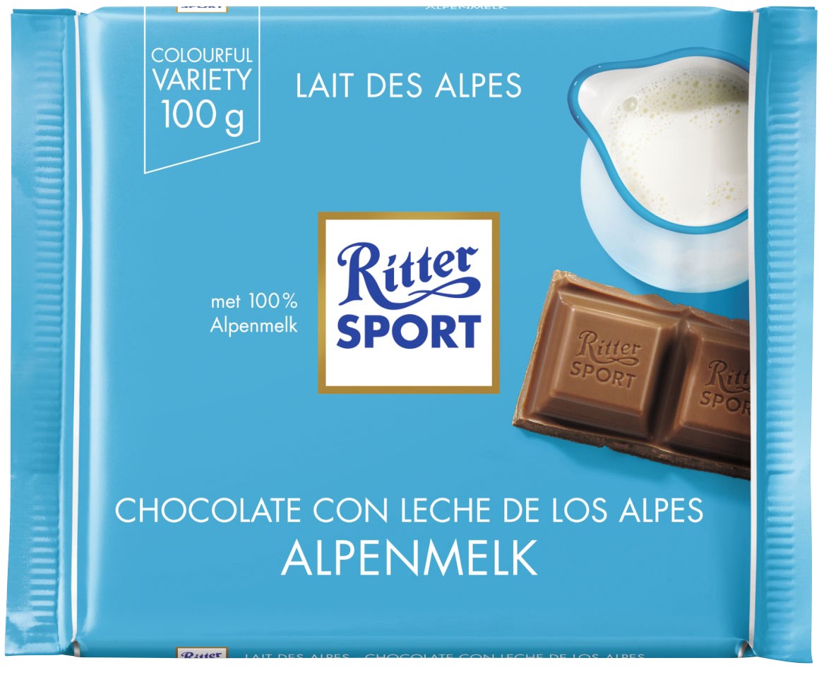 RITTER SPORT Alpenmilch Milchschokolade Schokolade 100 g 1244430