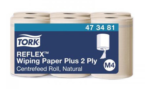 Tork Reflex Wiping Paper M4 - Reflex Centrefeed Roll System Brown 150.15 M 473481 Pack Of 2574
