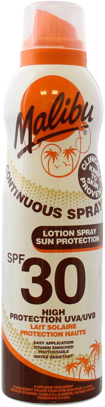 Malibu Sunscreen Continuous Spray Lotion Spf 30 175 Ml