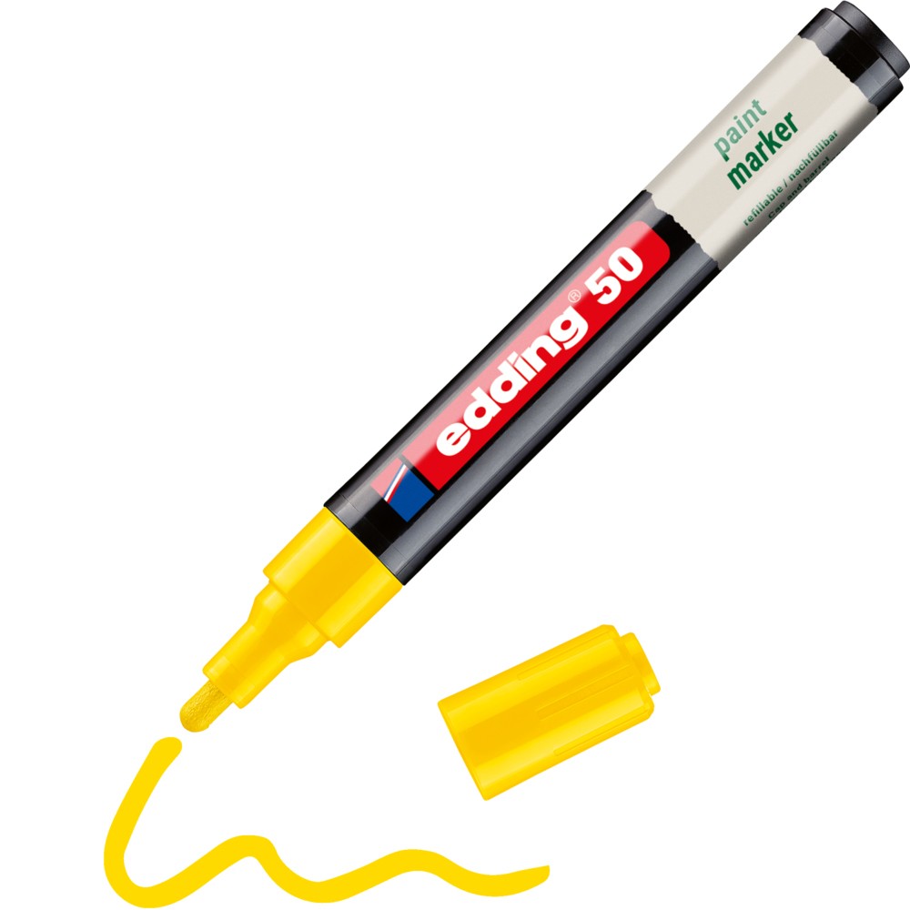 Edding Permanent Paint Marker Yellow Medium Bullet 2 - 3 Mm Pack Of 10