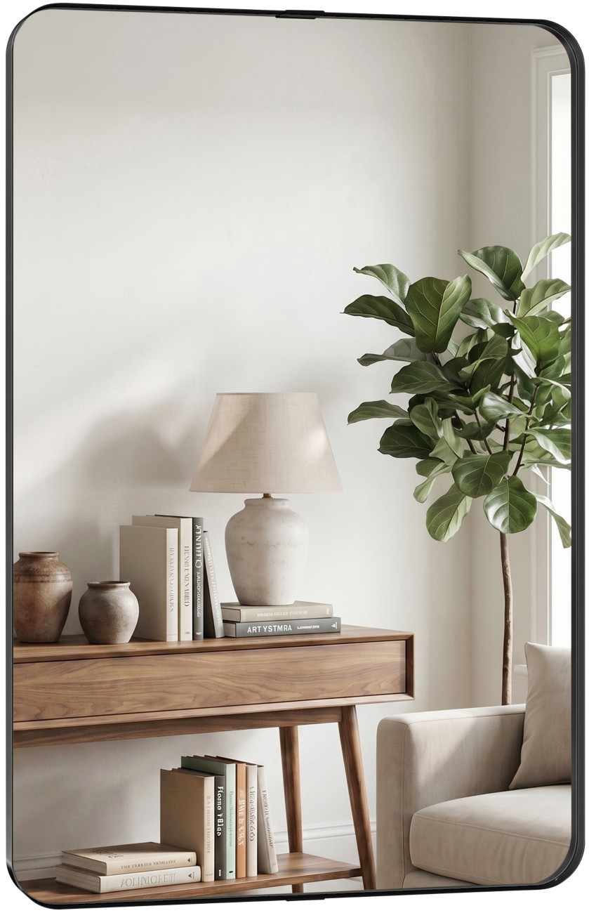 B&Q -  Rectangular Wall Mirror90 X 60 Cm Wall Mounted Bathroom Mirror - Image 9