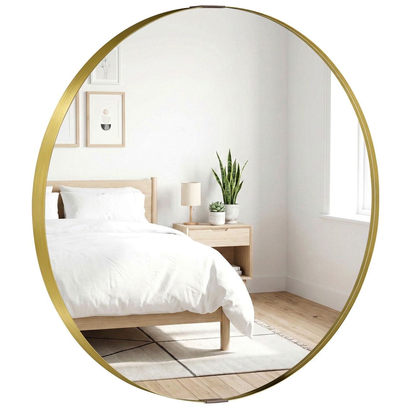B&Q -  Wall Mirror 61 CmWall Mounted Bathroom MirrorGold Tone - Image 8