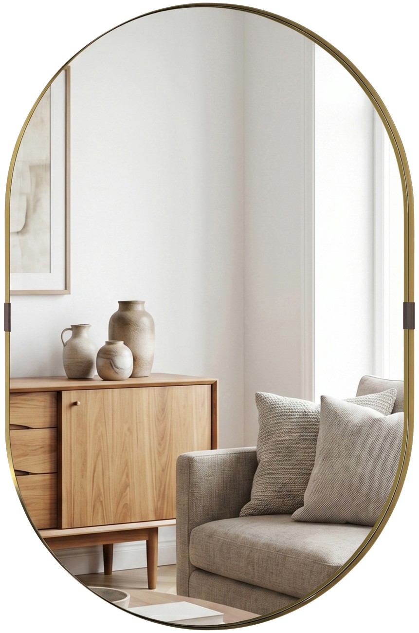 Rackhams Gold Wall Mirror With Elevated Aluminium Alloy Frame, 60 X 90 Cm - Tone - Image 9