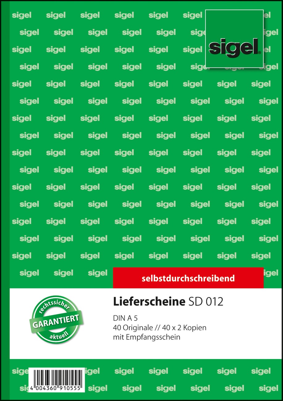 Sigel Lieferschein mit Empfangsschein DIN A5