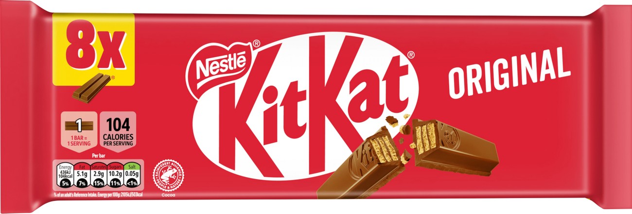 Kitkat 2 Finger Milk Chocolate Bar Pack Of 8 Of 20.7 G