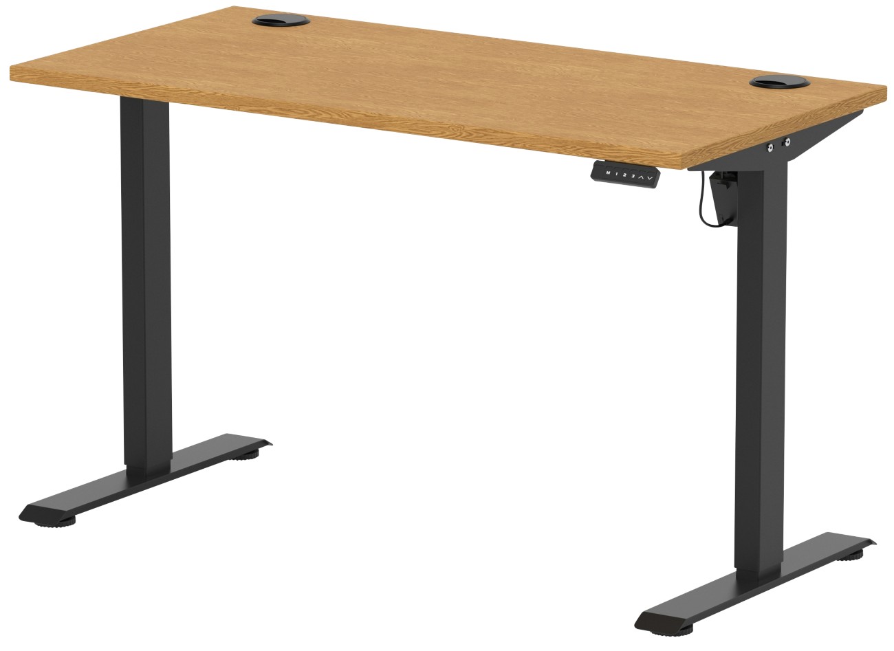 Lite 1200x600 Height Adjustable Desk Oak Top CP Black Leg - Image 3