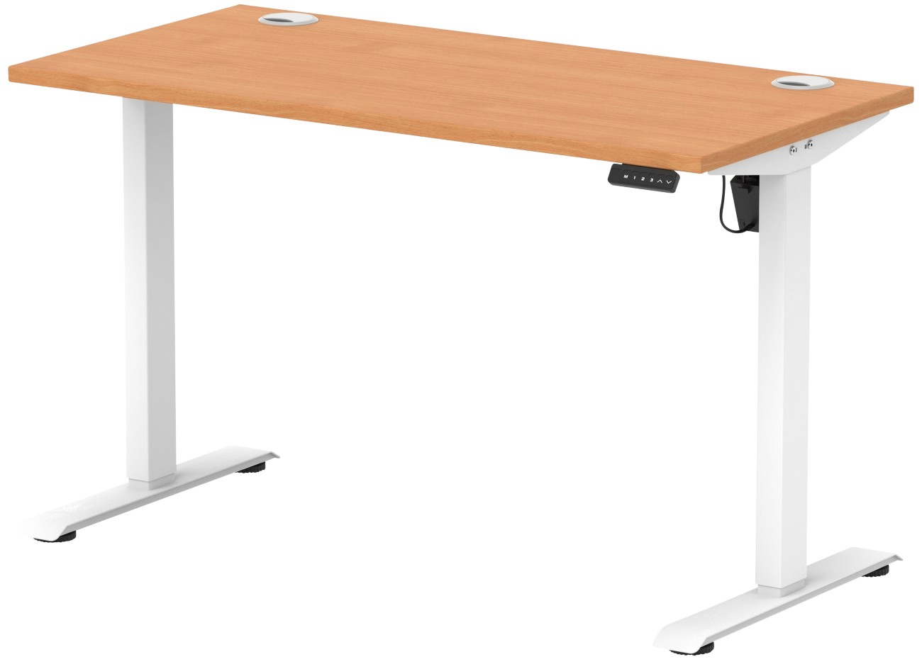Lite 1200X600 Height Adjustable Desk Beech Top Cp White Leg - Image 3