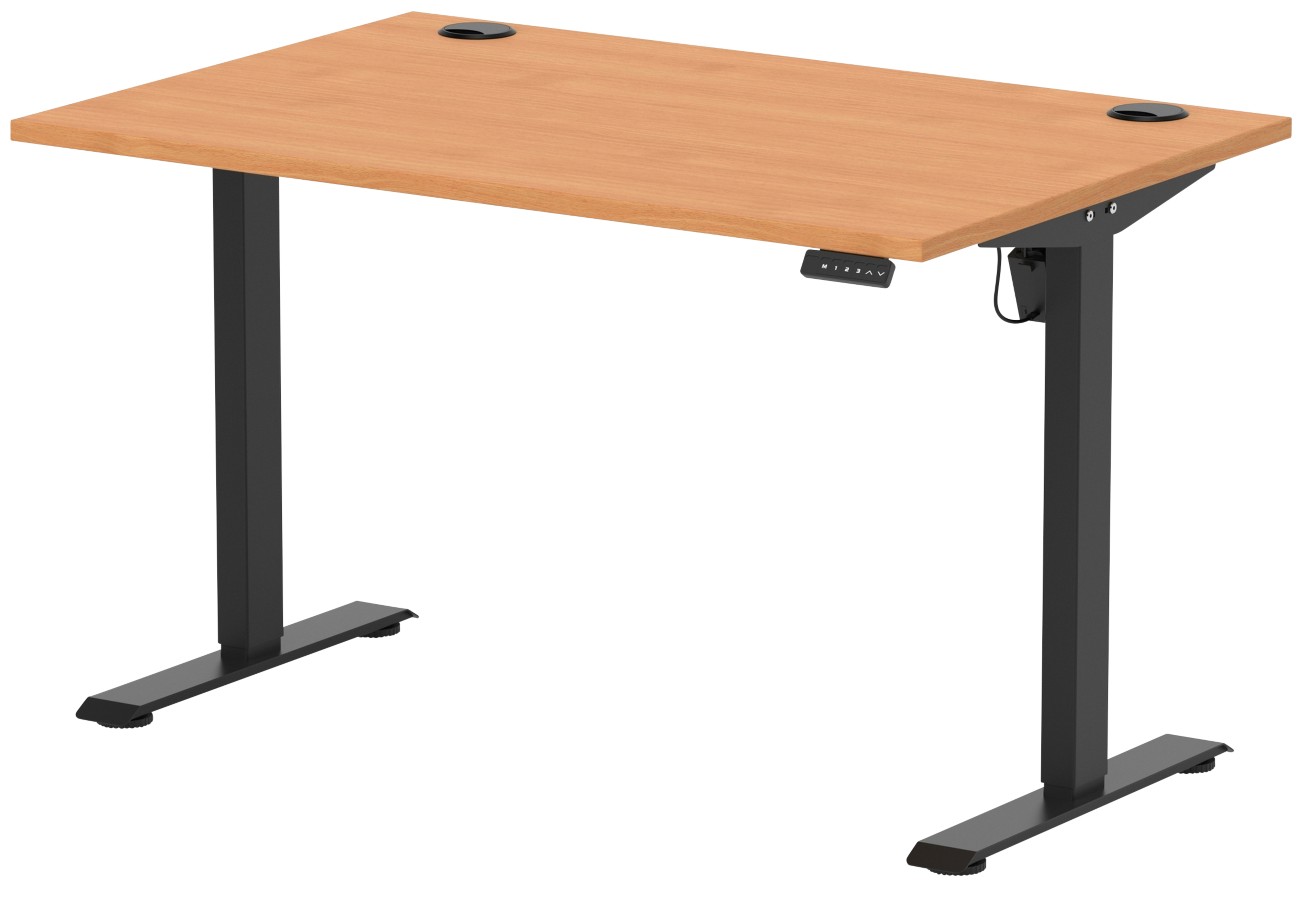 Lite 1200X800 Height Adjustable Desk Beech Top Cp Black Leg - Image 3