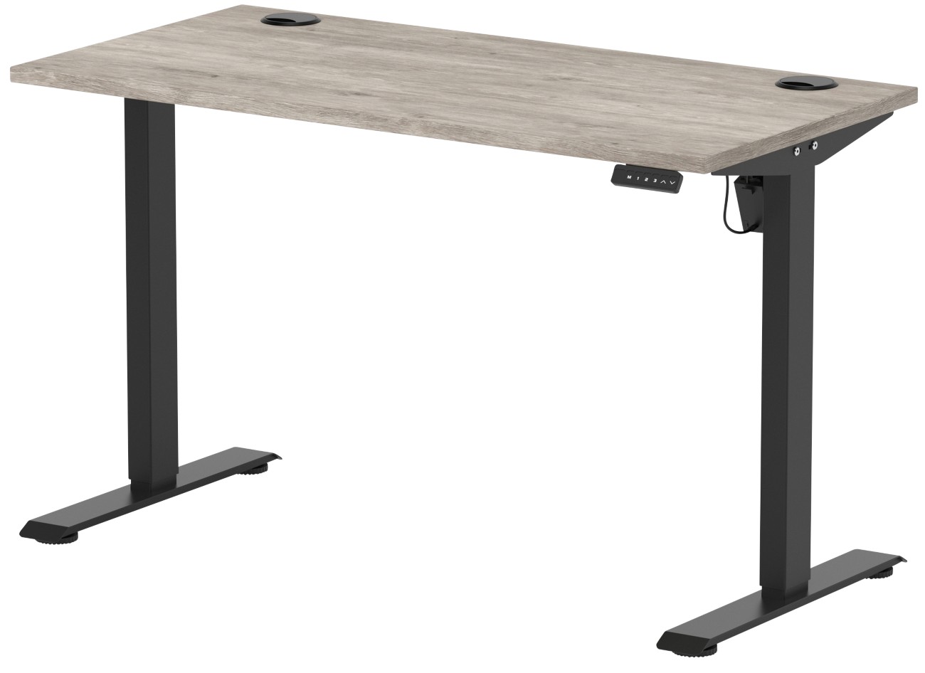 Lite 1200x600 Height Adjustable Desk Grey Oak Top CP Black Leg - Image 3