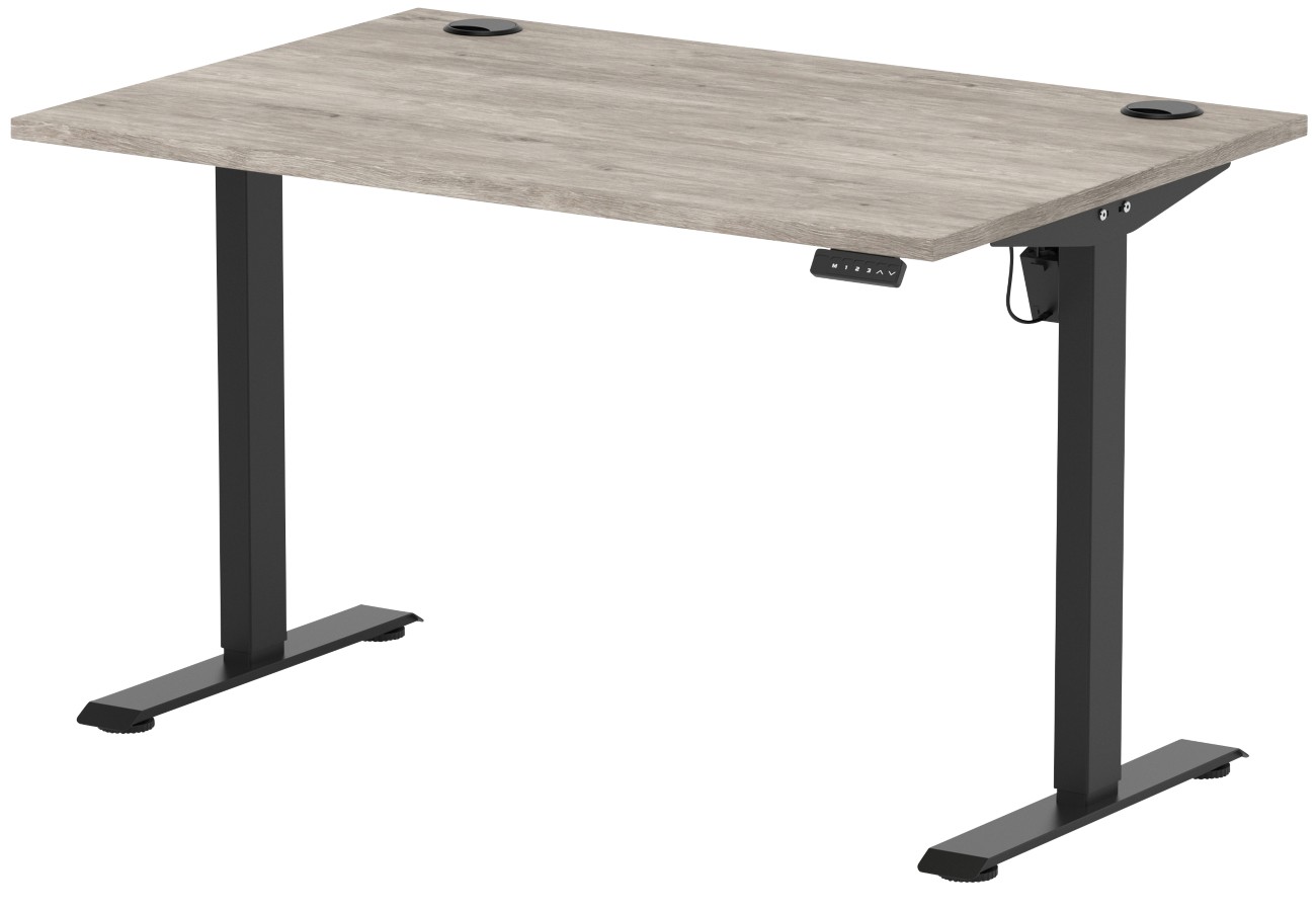 Lite 1200x800 Height Adjustable Desk Grey Oak Top CP Black Leg - Image 3