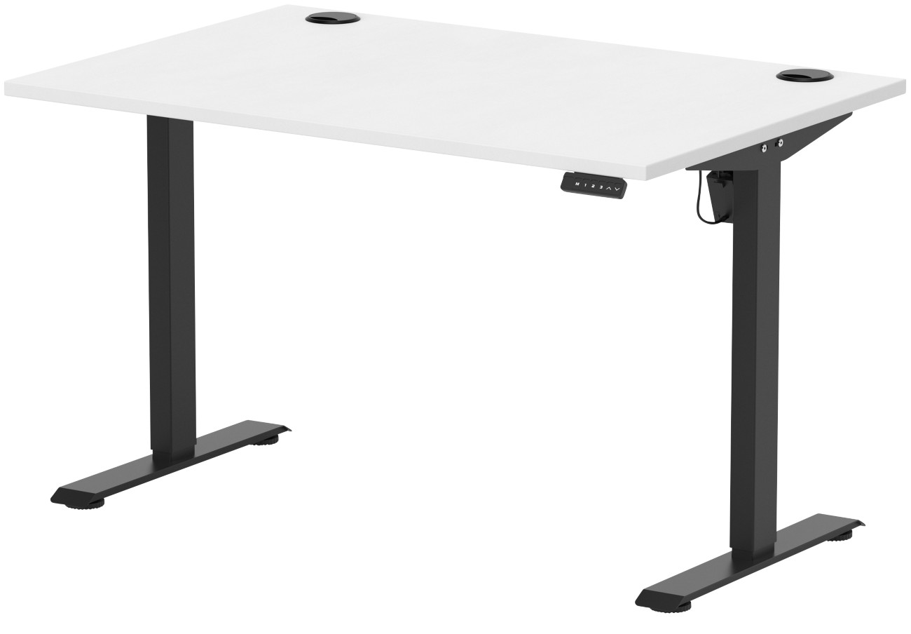 Lite 1200x800 Height Adjustable Desk White Top CP Black Leg - Image 3