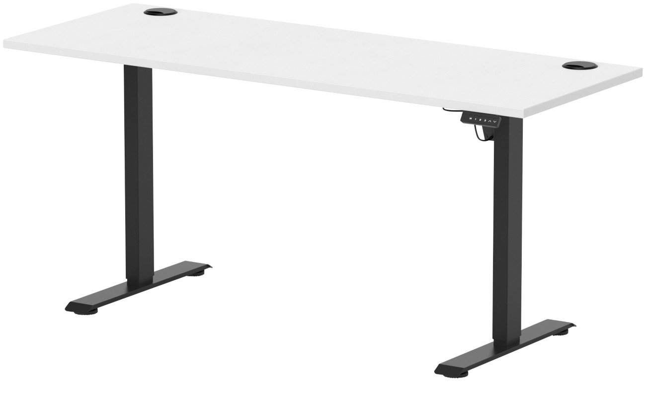 Lite 1600X600 Height Adjustable Desk White Top Cp Black Leg - Image 3