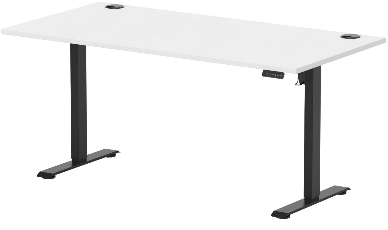 Lite 1600x800 Height Adjustable Desk White Top CP Black Leg - Image 3