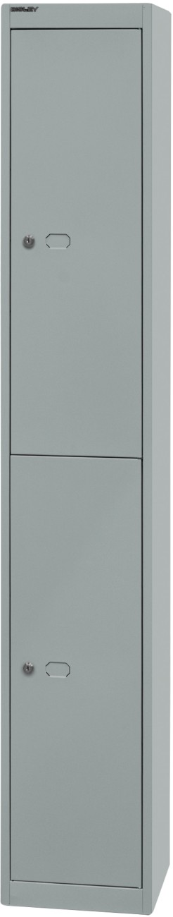 Thumbnail - Bisley Metall Schließfach 2 Türen 1 abteile Schlüssel 305 x 305 x 1.802 mm Silber