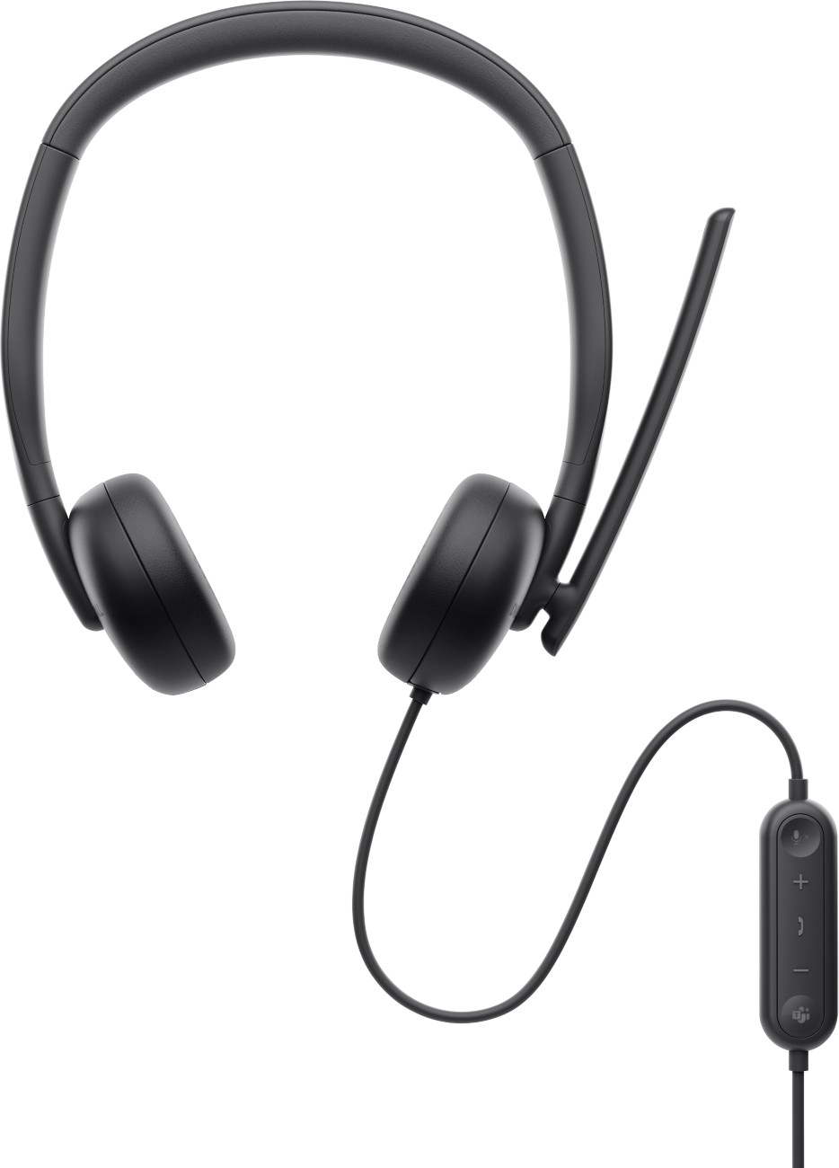 Dell WH 3024 Headset verkabelt Kopfbügel Geräuschunterdrückung Schwarz