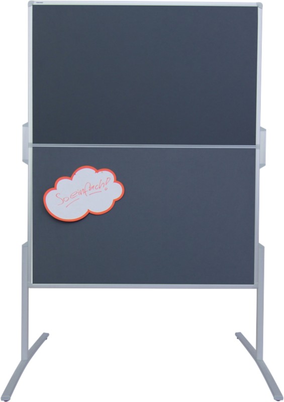 FRANKEN Proline Moderationstafel Nicht magnetisch Freistehend 1250 mm (B) x 1900 mm (H) Filz Grau