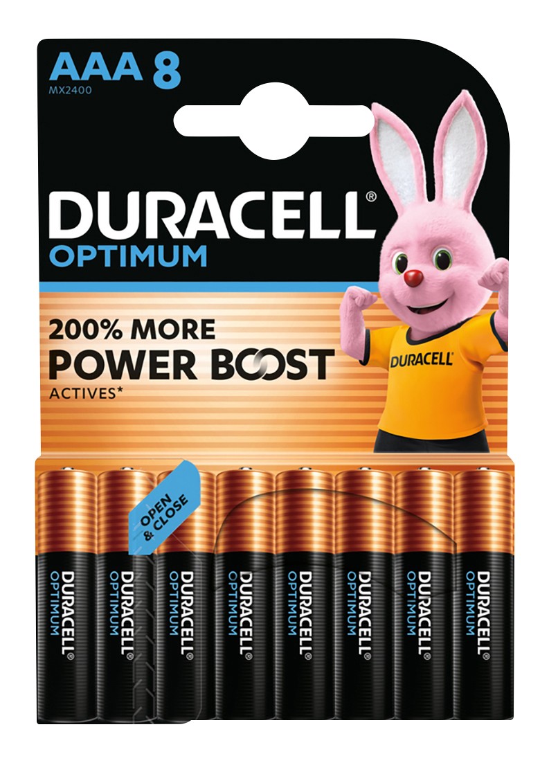 Duracell Battery Optimum Aaa Lr03 Alkaline 1.5 V Pack Of 8