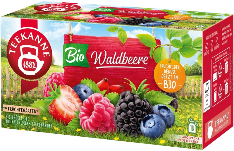Teekanne Früchtegarten Waldbeere Teebeutel 18 Stück à 2.25 g