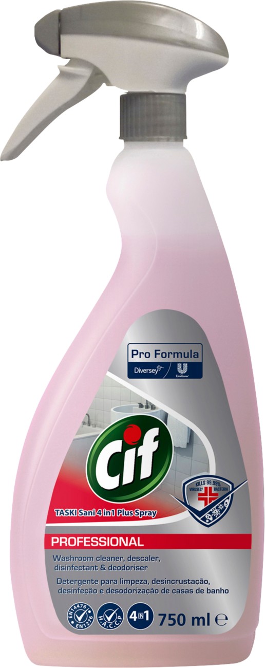 Cif Pro Formula 4 In 1 Plus Washroom Cleaner Liquid 750 Ml