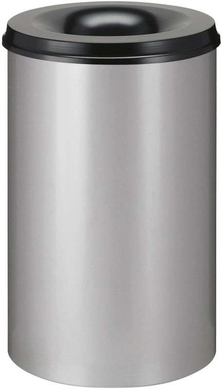 V-PART Feuerfester Papierkorb 110 L Schwarz, Grau Metall