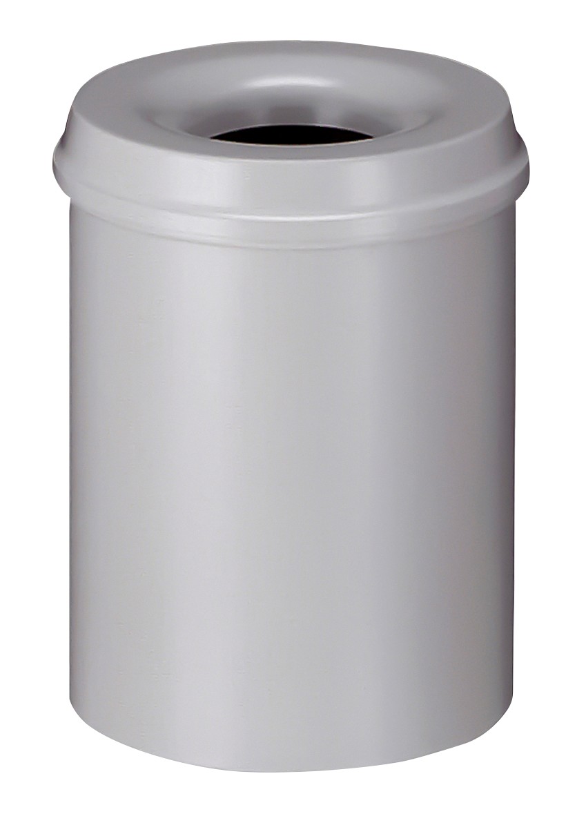 V-PART Feuerfester Papierkorb 15 L Grau Metall