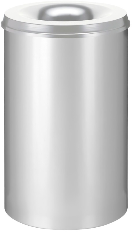 V-PART Feuerfester Papierkorb 110 L Silber Metall