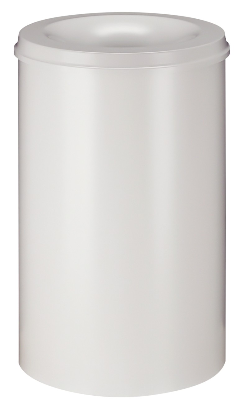V-PART Feuerfester Papierkorb 110 L Weiß Metall