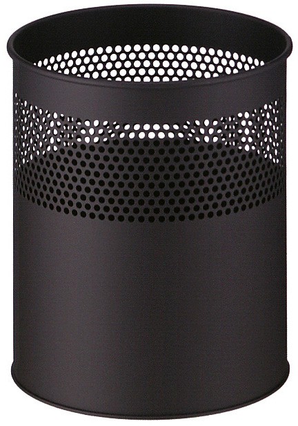 V-PART Papierkorb 30 L Schwarz Metall
