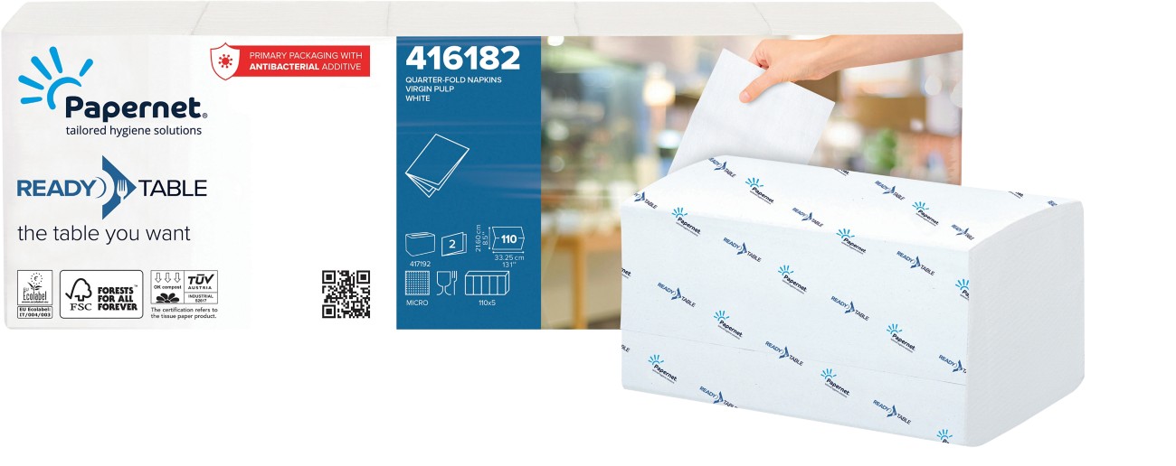 Papernet Ready Table Interfolded Quarter-Fold Servietten 550 Stück