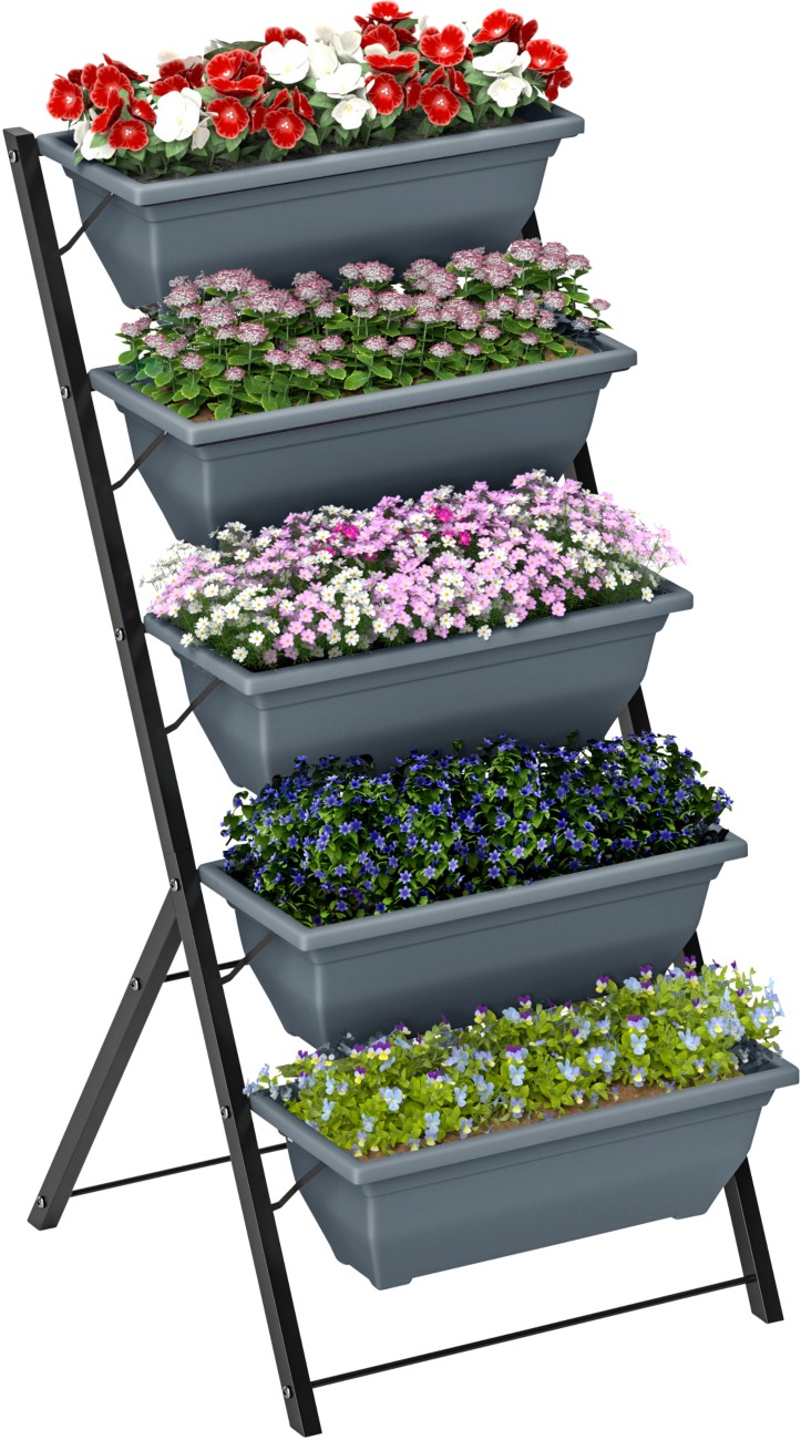 Outsunny 5-Tier Raised Garden Bed, Ladder Planter With 5 Removable Boxes - Image 6
