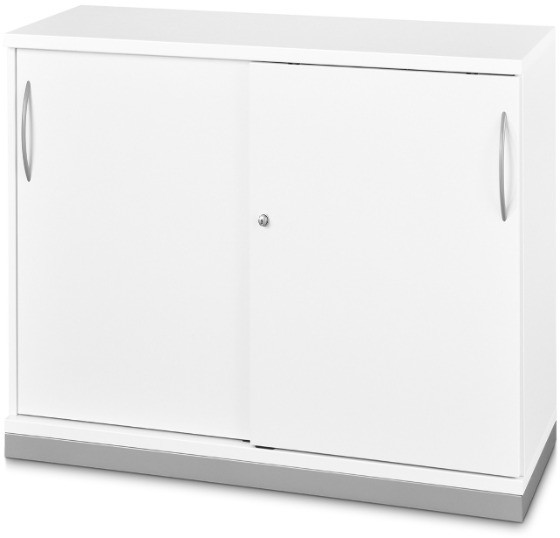 Schaffenburg Schiebetürenaufsatzschrank Stahl 1.200 x 442 x 1.088 mm Weiß 1265132