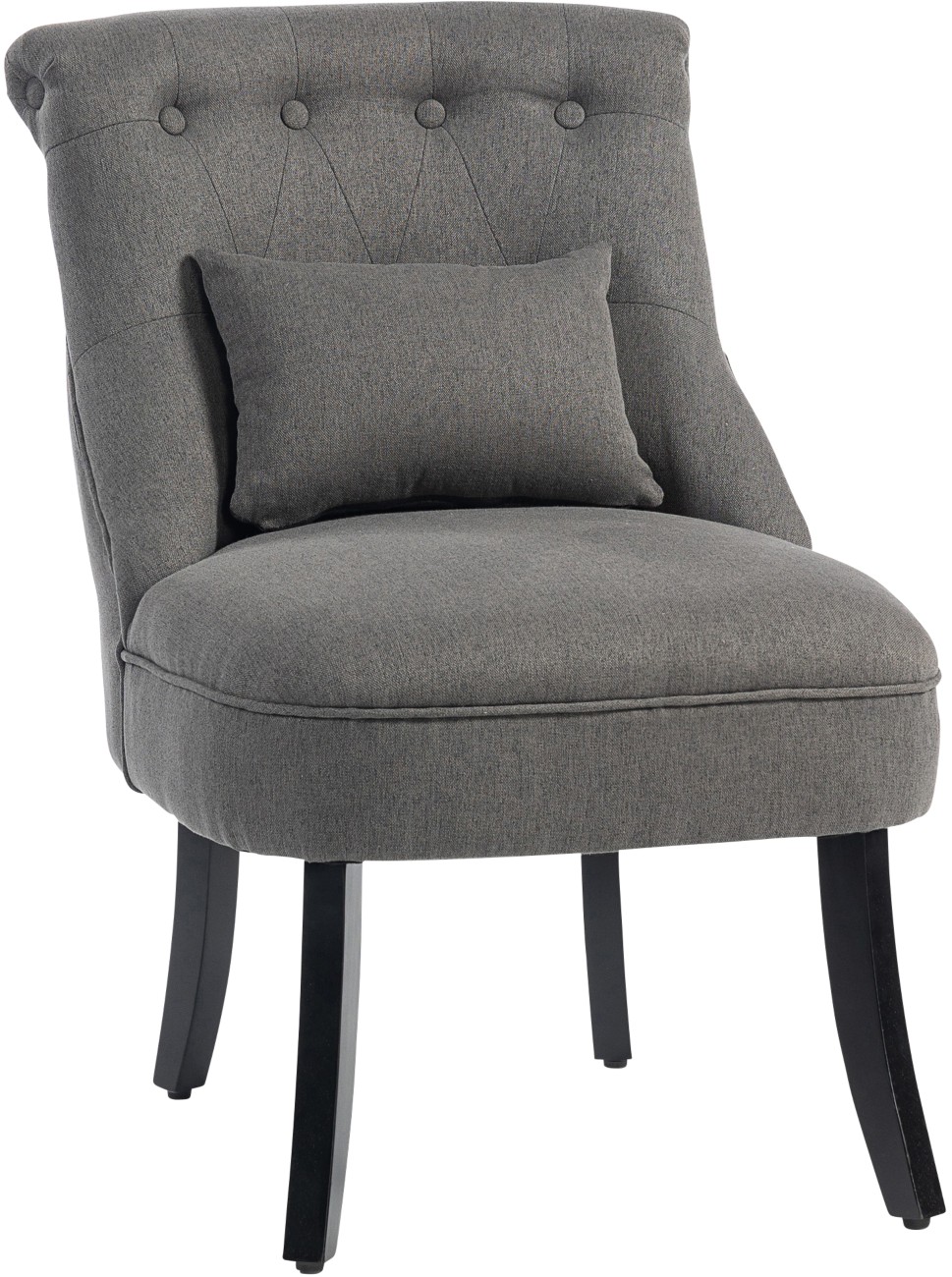 Homcom Unisex Dark Grey Fabric Single Sofa Upholstered With Pillow Wood Leg Charcoal Grey In - Image 10